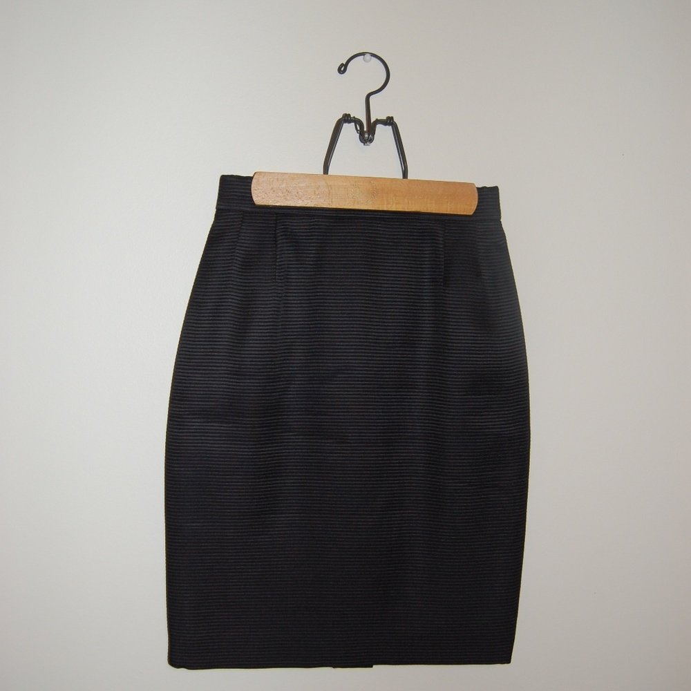 Escada Black Wool/Silk Pencil Skirt US 4